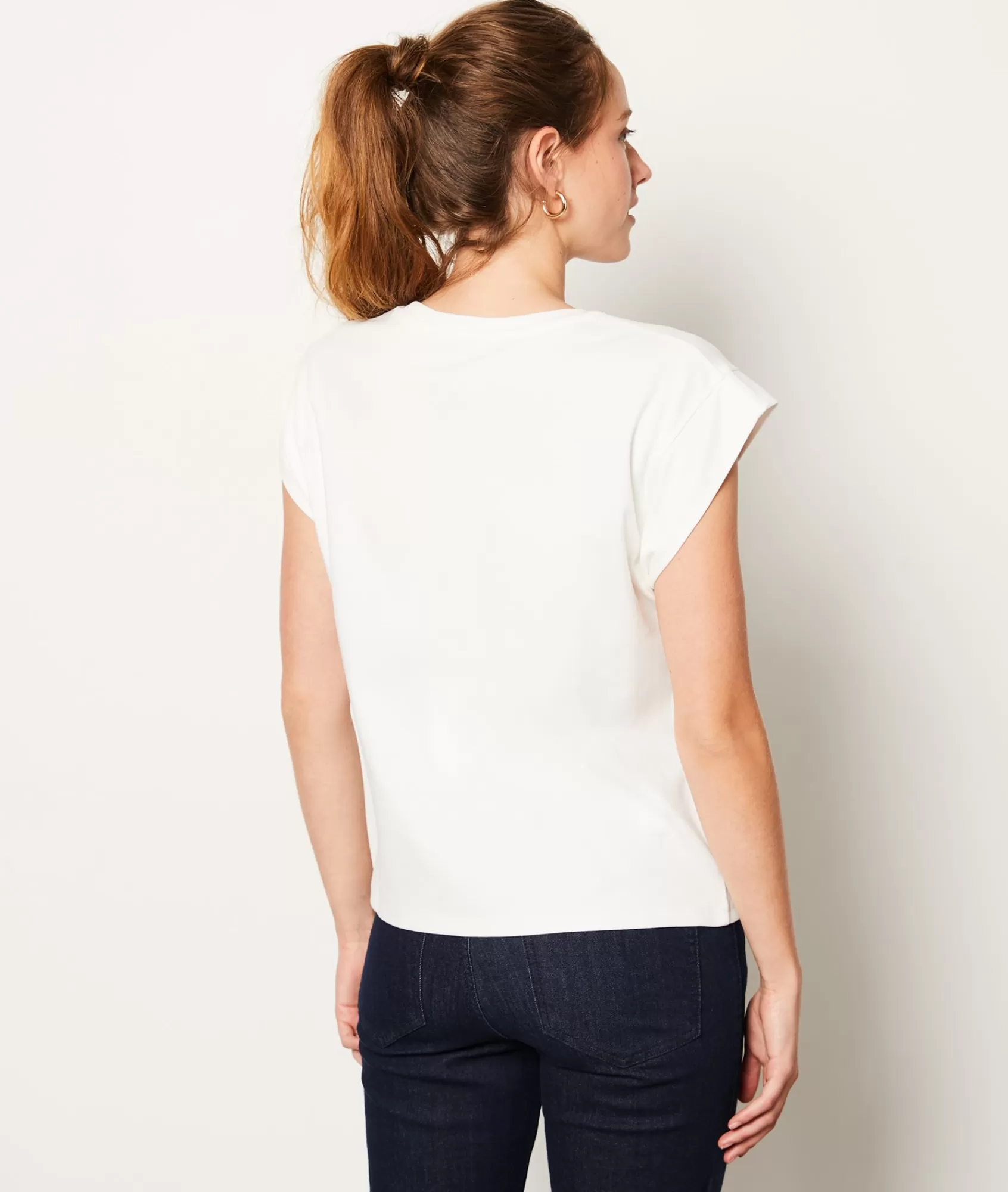 Etam T-shirts>Short-sleeved T-shirt with rhinestone detail