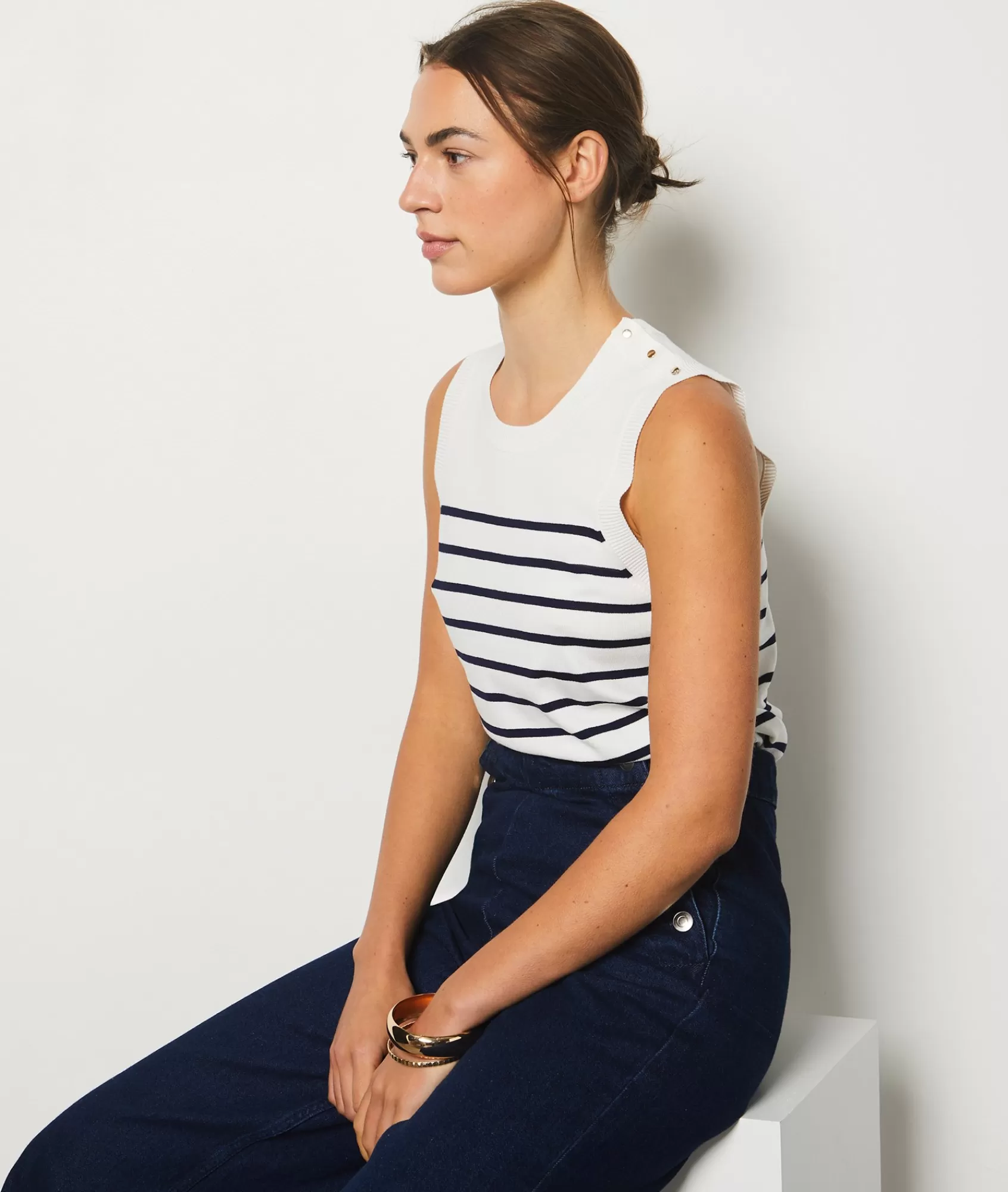 Etam Sleeveless | Crewnecks>Sleeveless Breton Sweater