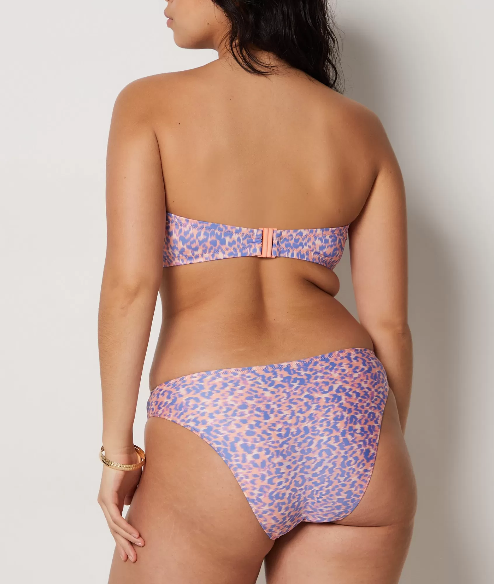 Etam Bandeau Tops | Printed Swimwear>Strapless Underwired Leopard Print Bikini Top