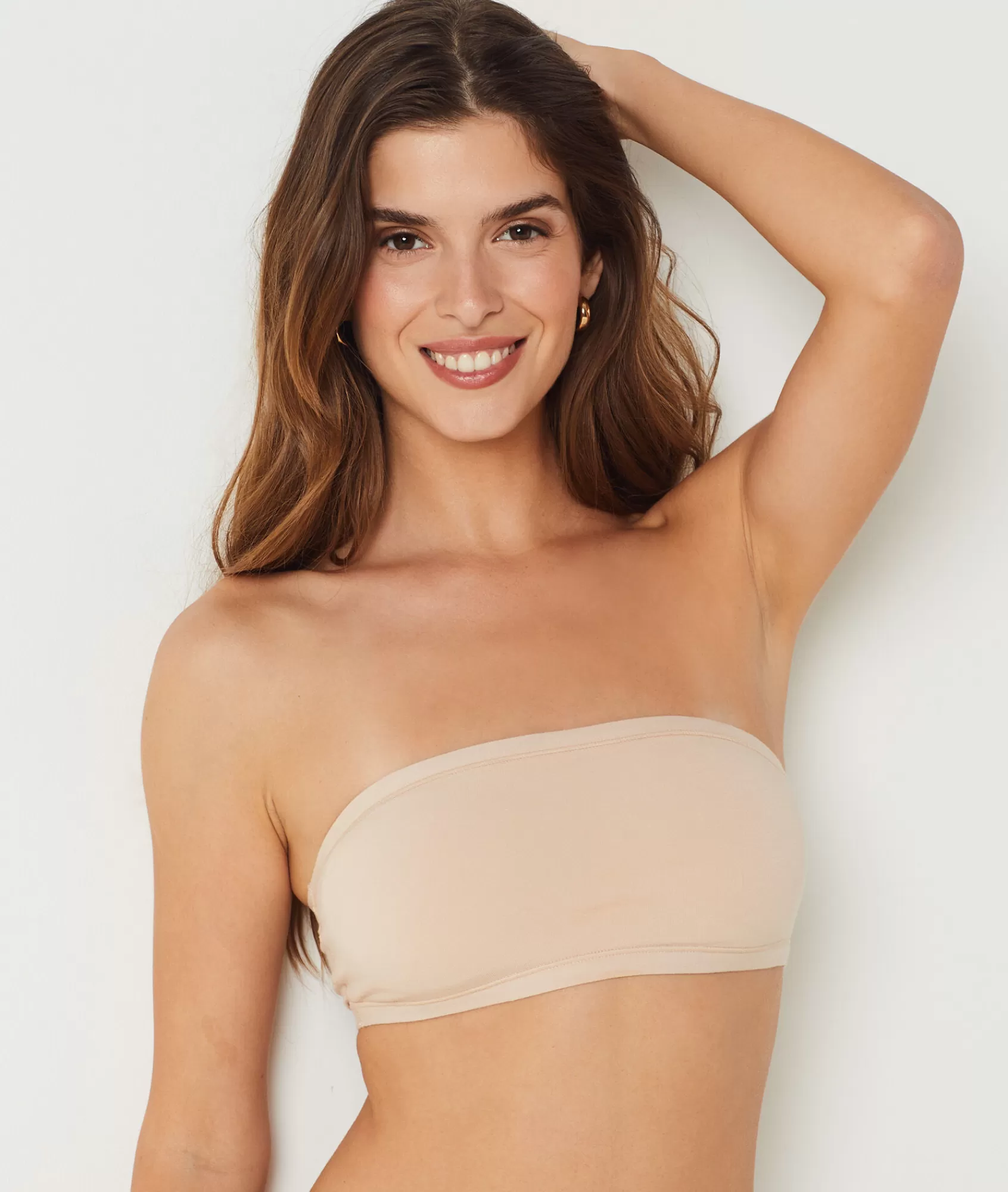 Etam Bandeau Bras | Wireless Bras>Strapless Wireless Stretchy Organic Cotton Bra