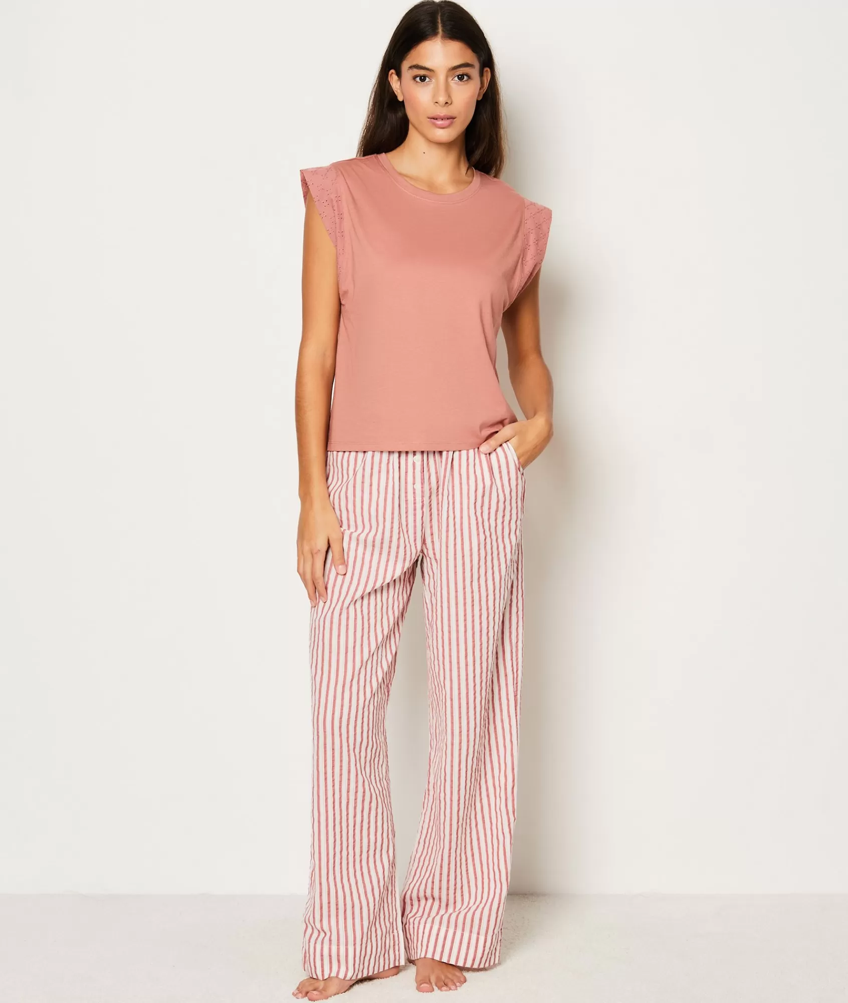 Etam Pyjama Bottoms>Striped Cotton Pyjama Bottoms