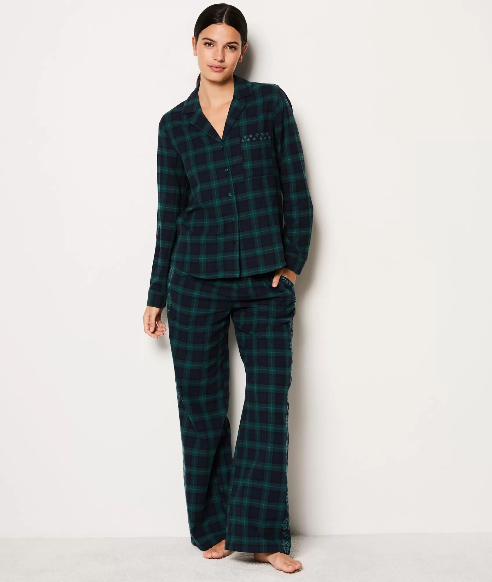 Etam Pyjama Bottoms>Striped Cotton Pyjama Trousers