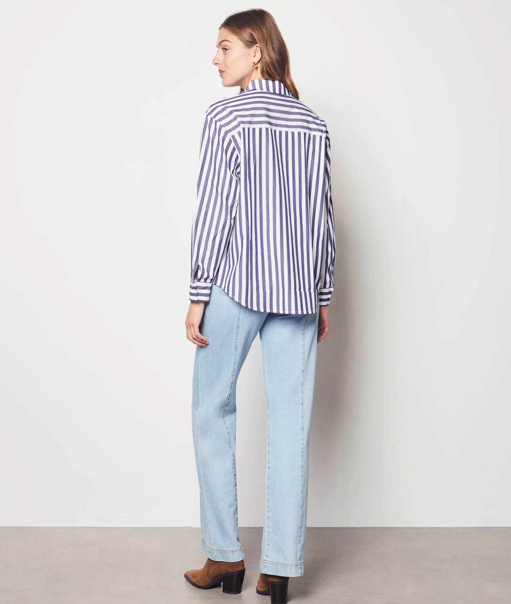 Etam Printed Blouses & Shirts | Flowy Shirts>Striped Cotton Shirt