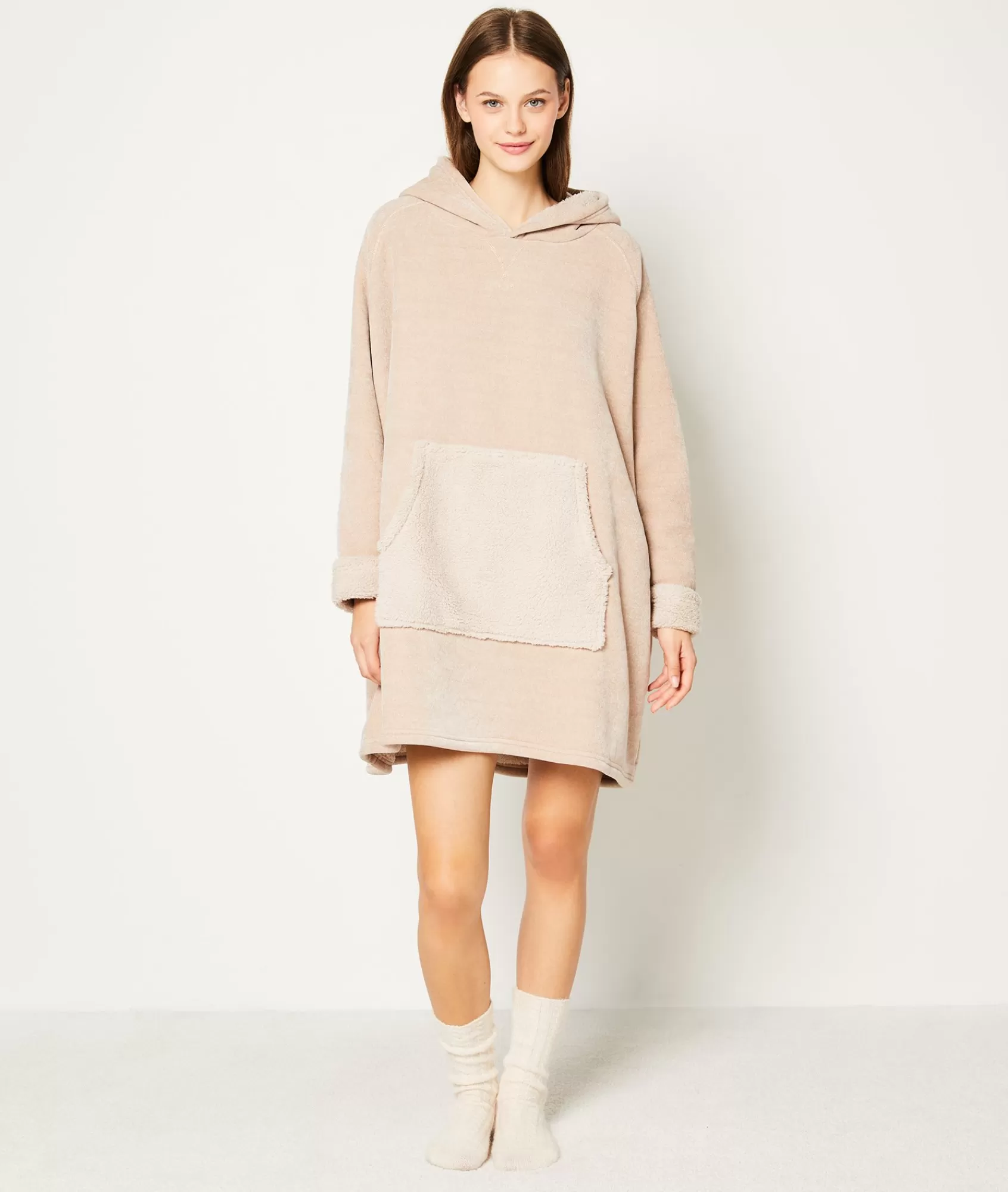Etam Loungewear | Pyjama Ponchos, Sweatshirts & Jackets>Sweat avec capuche polaire