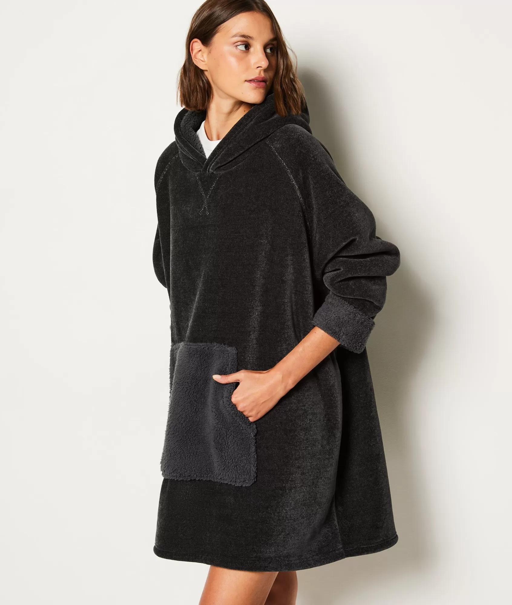 Etam Loungewear | Pyjama Ponchos, Sweatshirts & Jackets>Sweat avec capuche polaire