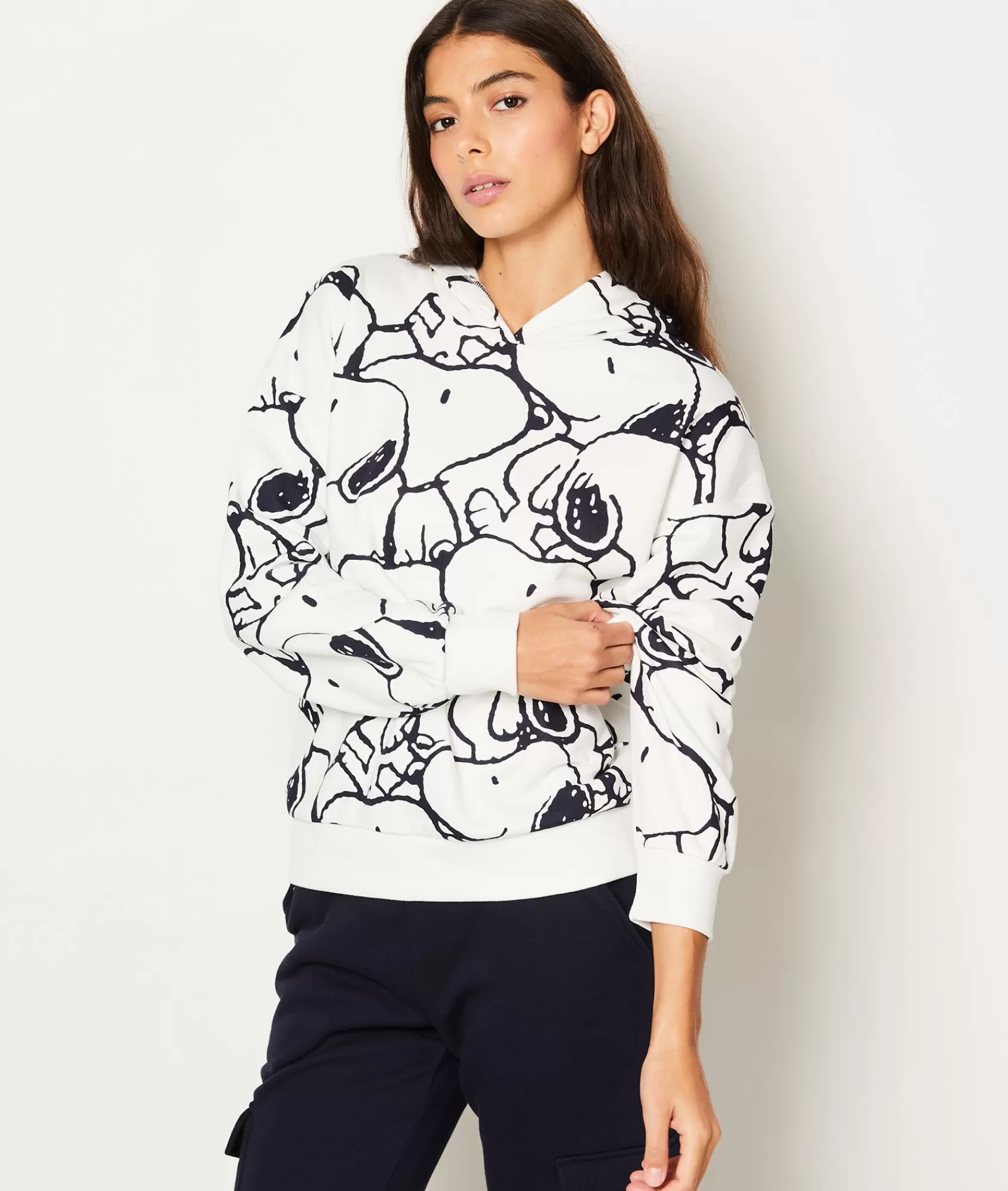 Etam Pyjama Ponchos, Sweatshirts & Jackets | Pyjama Tops>Sweat de pyjama à capuche en coton Snoopy Peanuts™