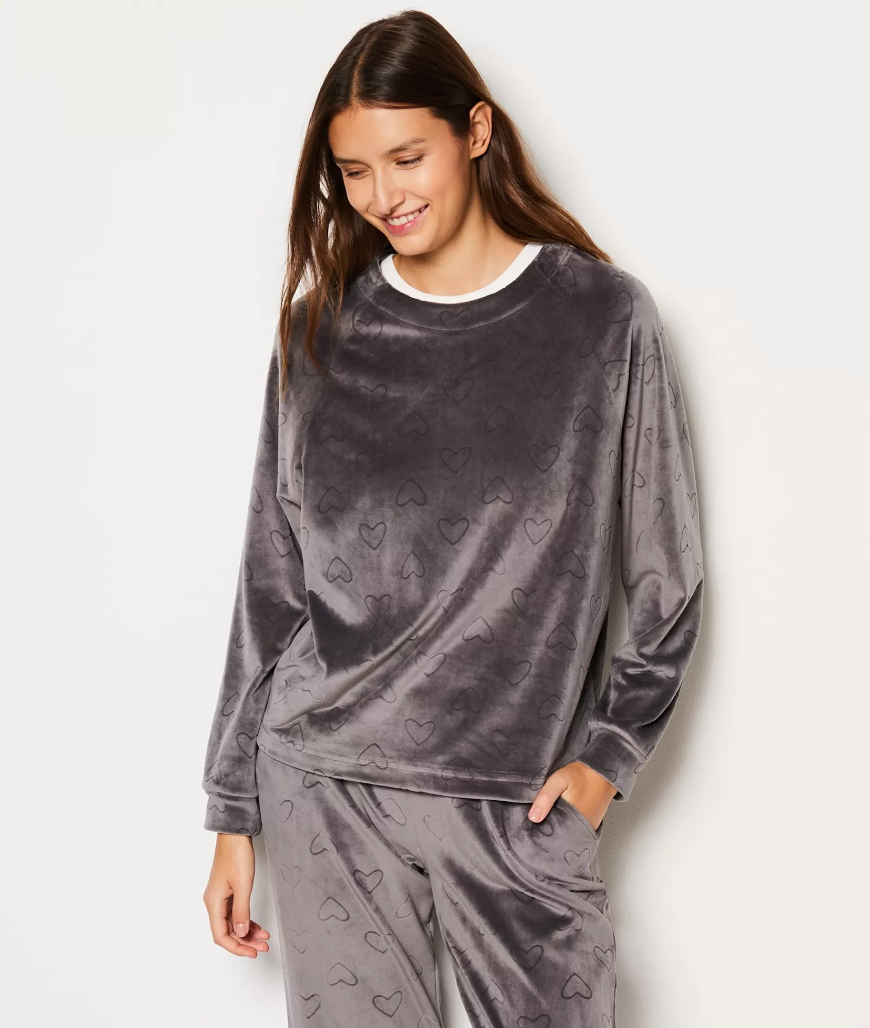 Etam Pyjama Ponchos, Sweatshirts & Jackets | Pyjama Tops>Sweat de pyjama à cœur