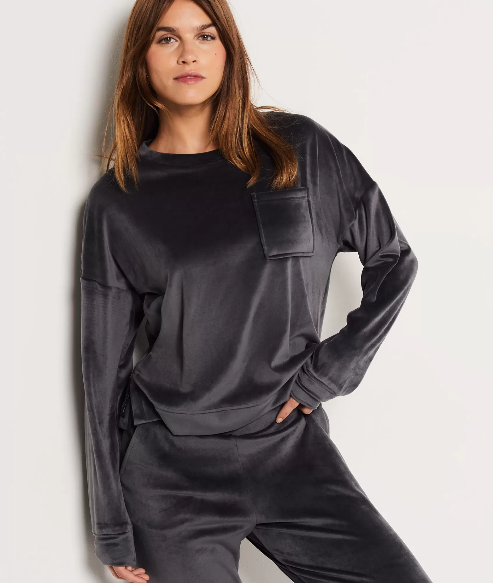 Etam Loungewear | Pyjama Ponchos, Sweatshirts & Jackets>Sweat de pyjama en velours