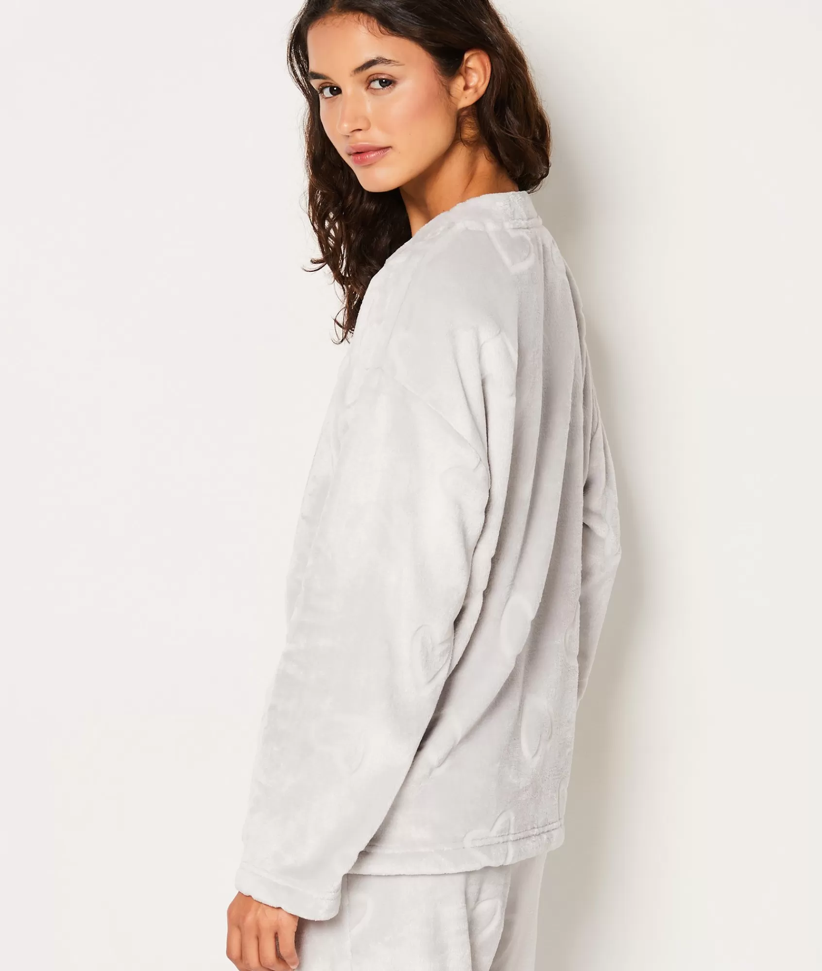 Etam Pyjama Ponchos, Sweatshirts & Jackets | Pyjama Tops>Sweat de pyjama polaire à cœurs