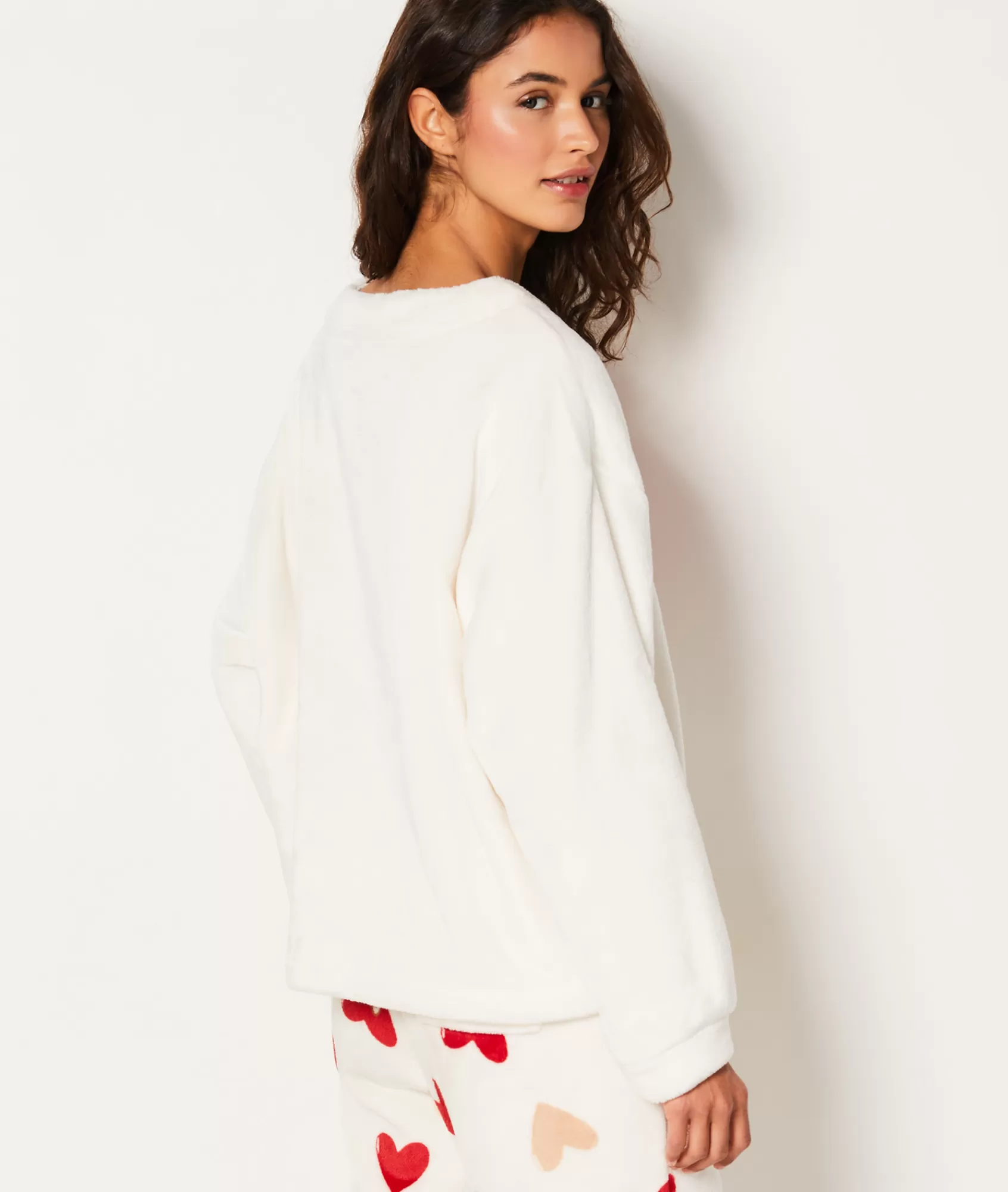 Etam Pyjama Ponchos, Sweatshirts & Jackets | Pyjama Tops>Sweat de pyjama polaire à cœurs