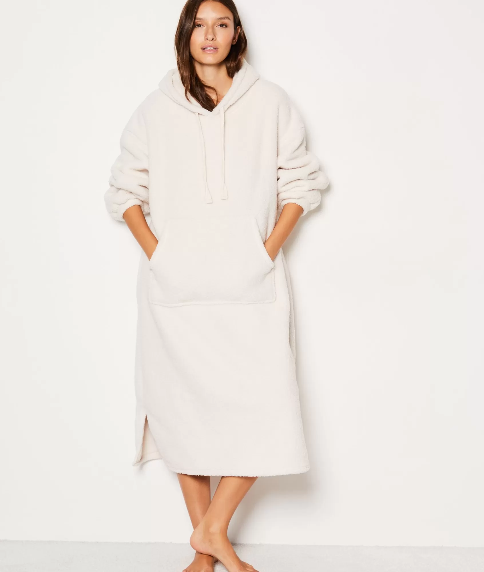 Etam Pyjama Ponchos, Sweatshirts & Jackets | Pyjama Tops>Sweat plaid à capuche polaire