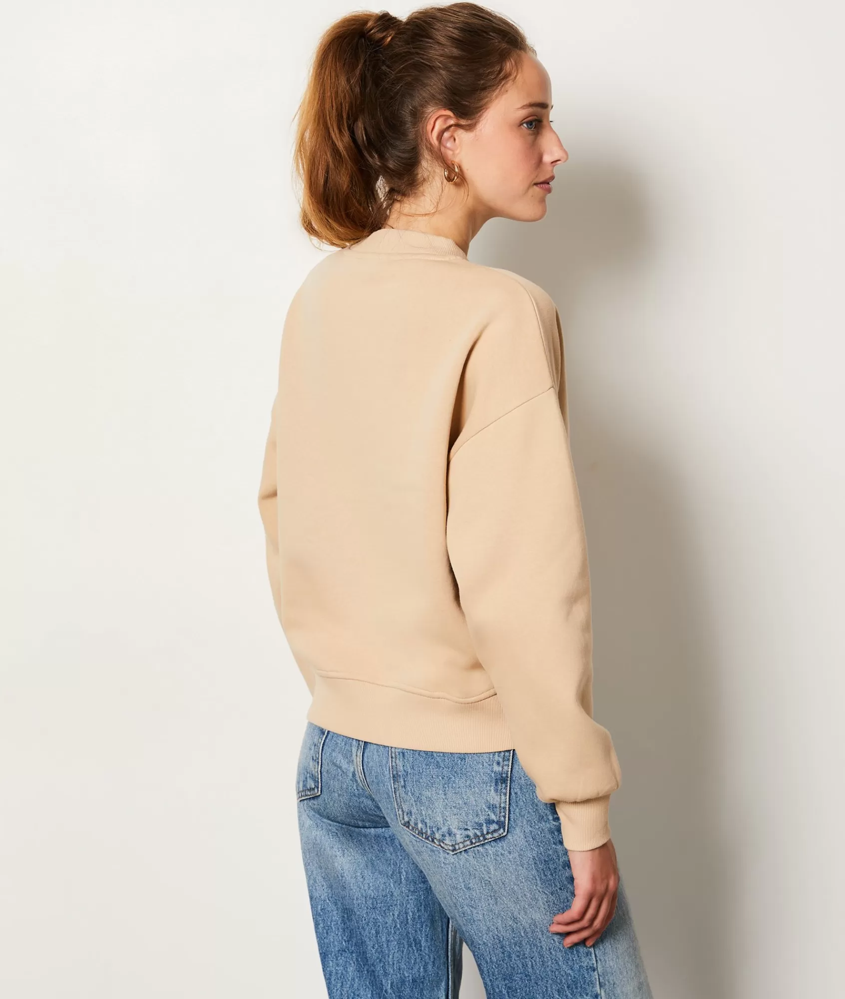 Etam Crewnecks>Sweatshirt with "Bonjour Madame" print in cotton