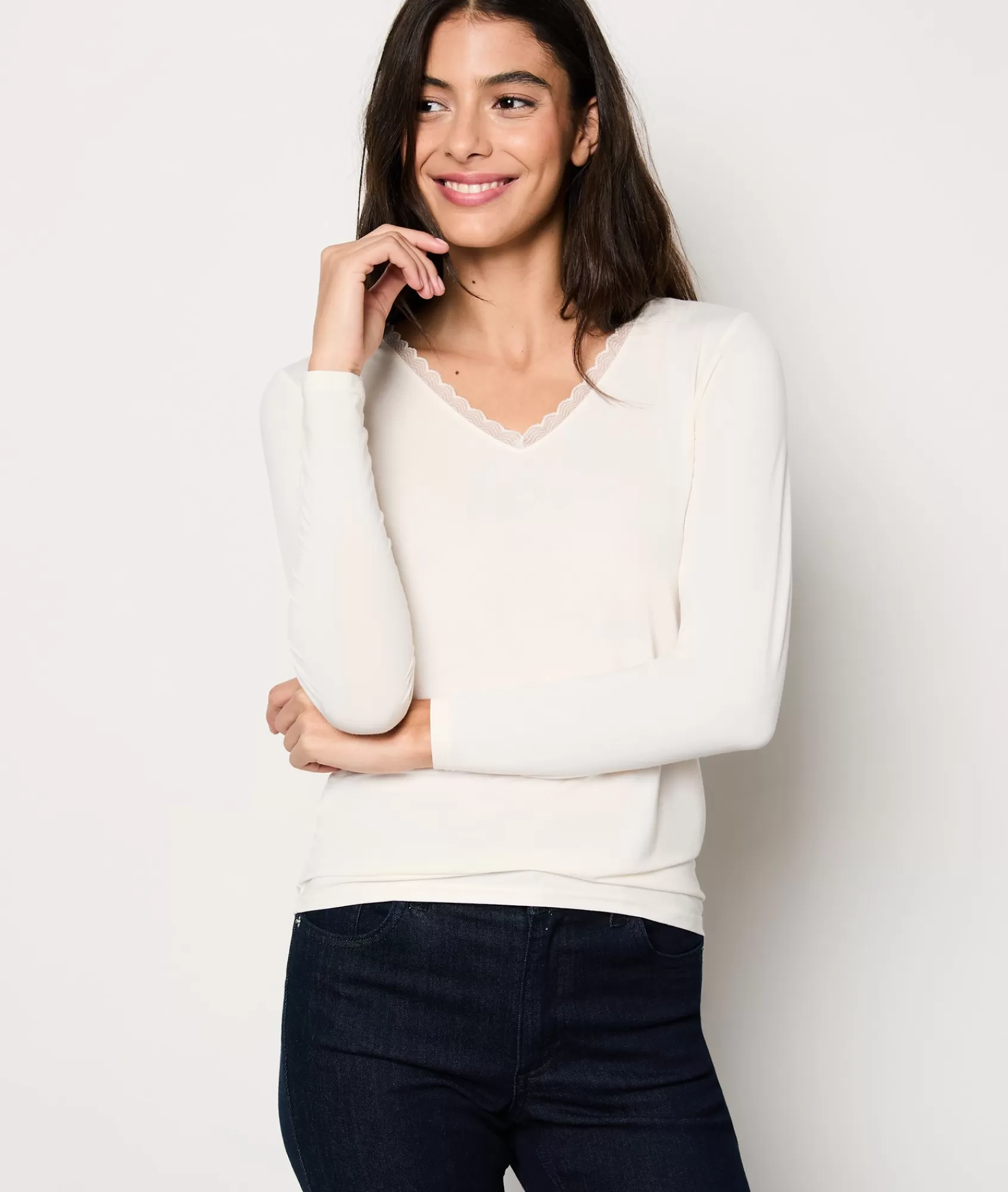 Etam Pyjama Tops>Thermal knit Long-sleeved T-shirt