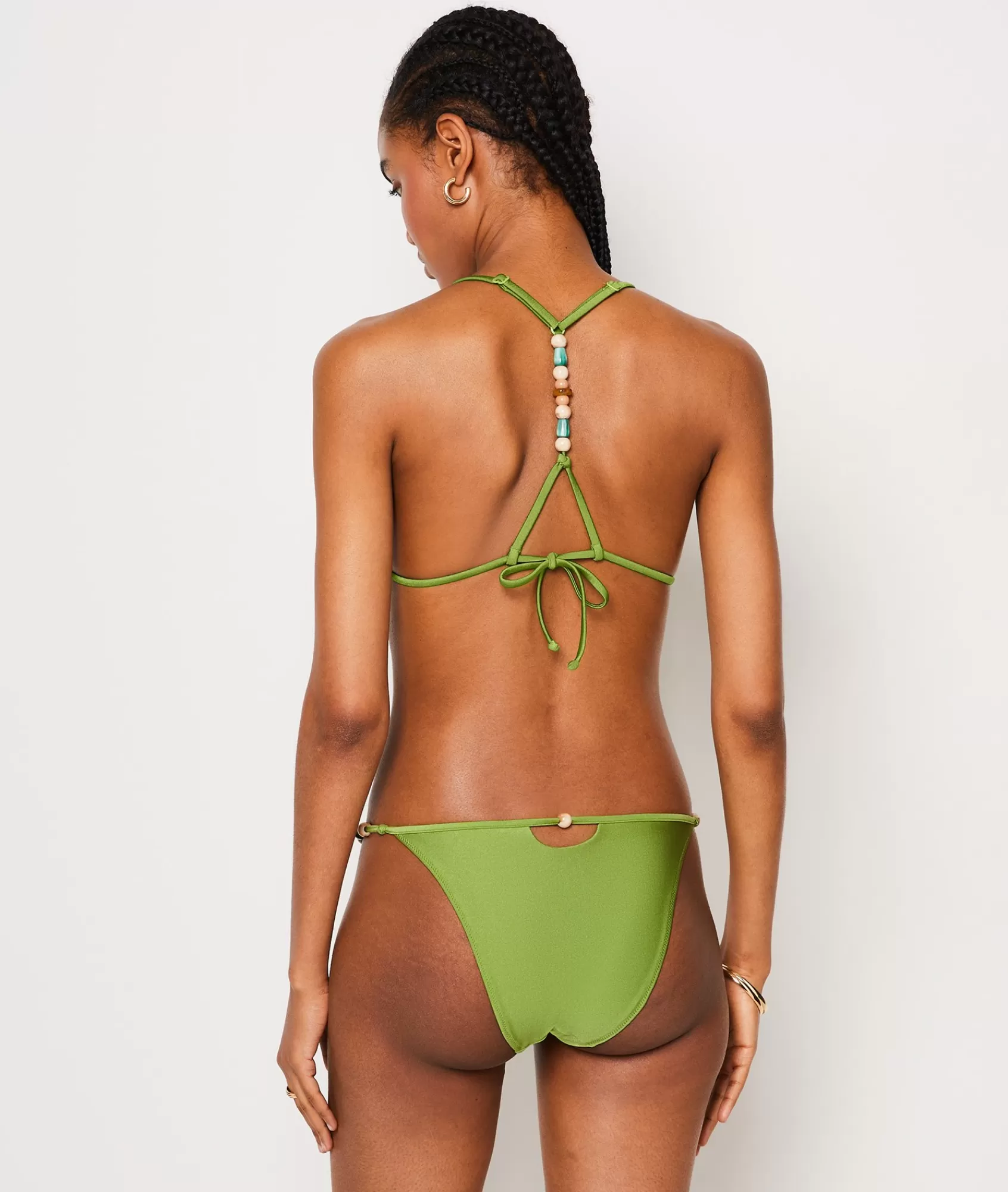 Etam Triangle Tops | Fancy Swimwear>Triangle Beaded Detail Satin Bikini Top