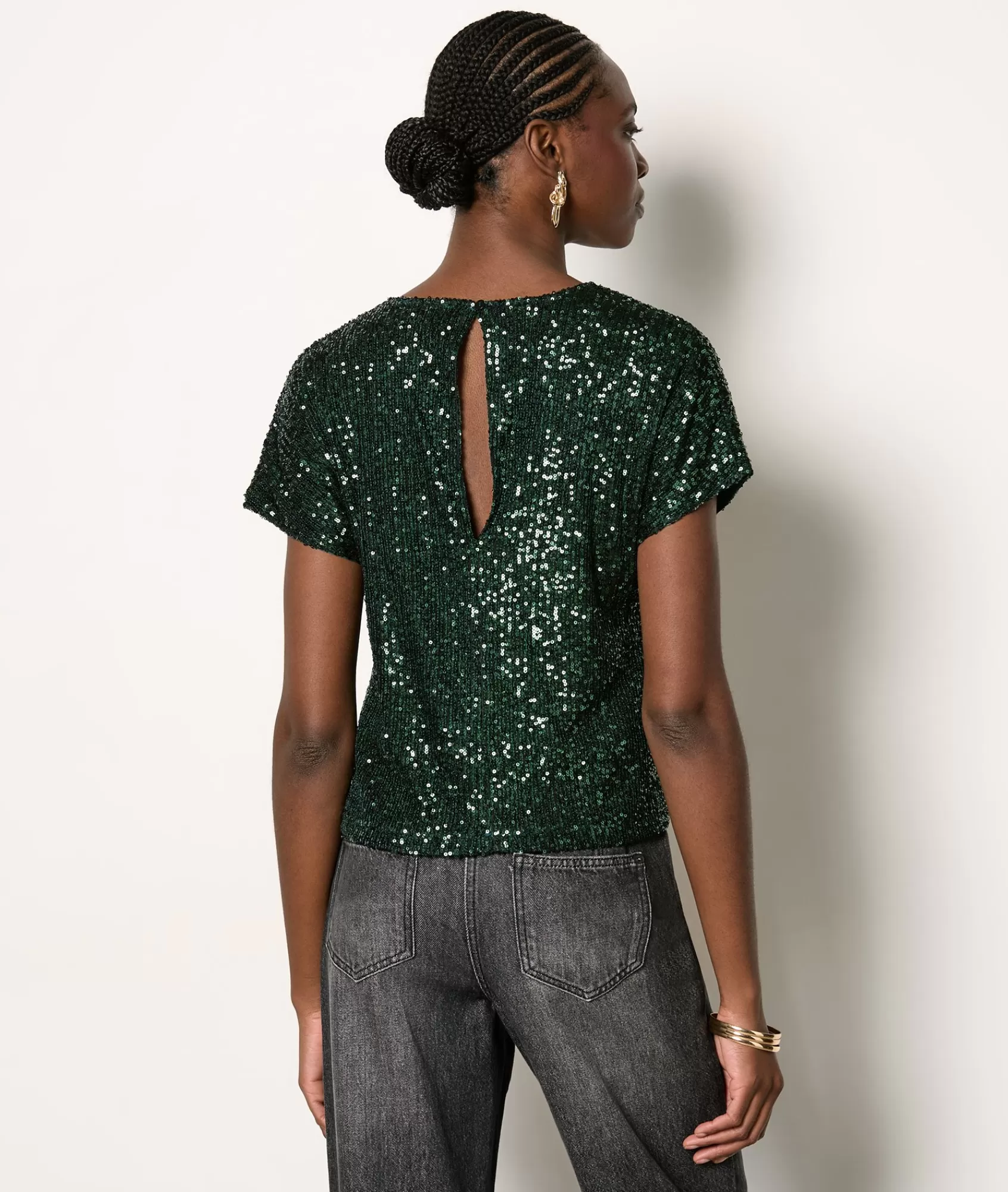 Etam Sequin | T-shirts>T-shirt manches courtes à sequins