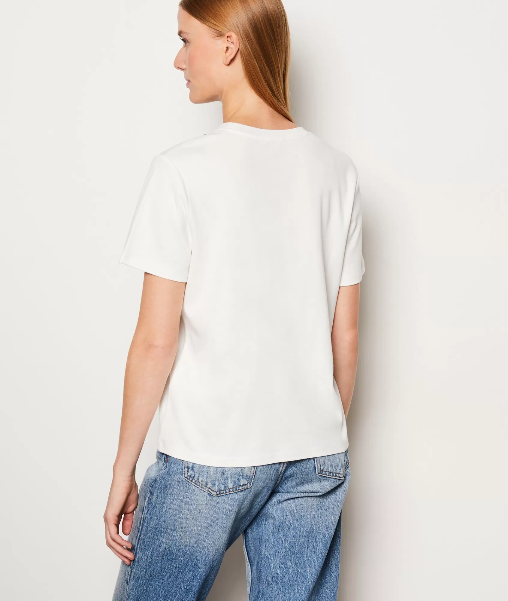 Etam T-shirts>T-shirt manches courtes en coton col pailleté