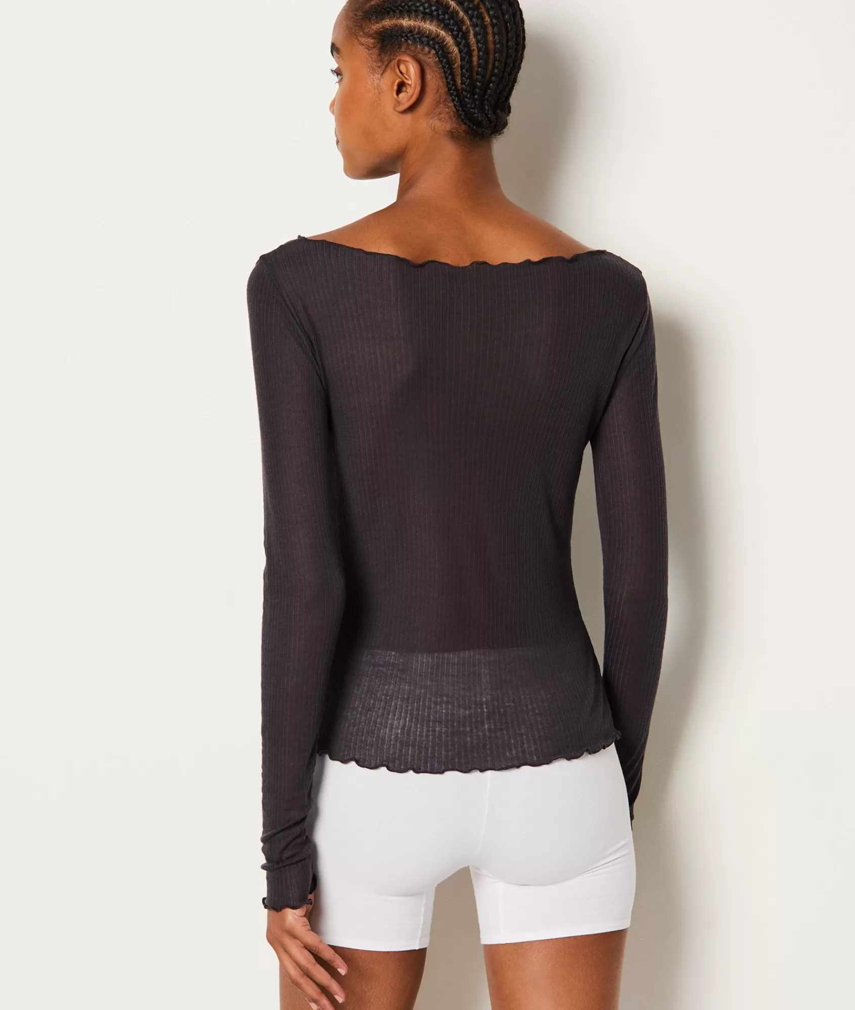 Etam Loungewear | Pyjama Tops>T-shirt manches longues côtelé