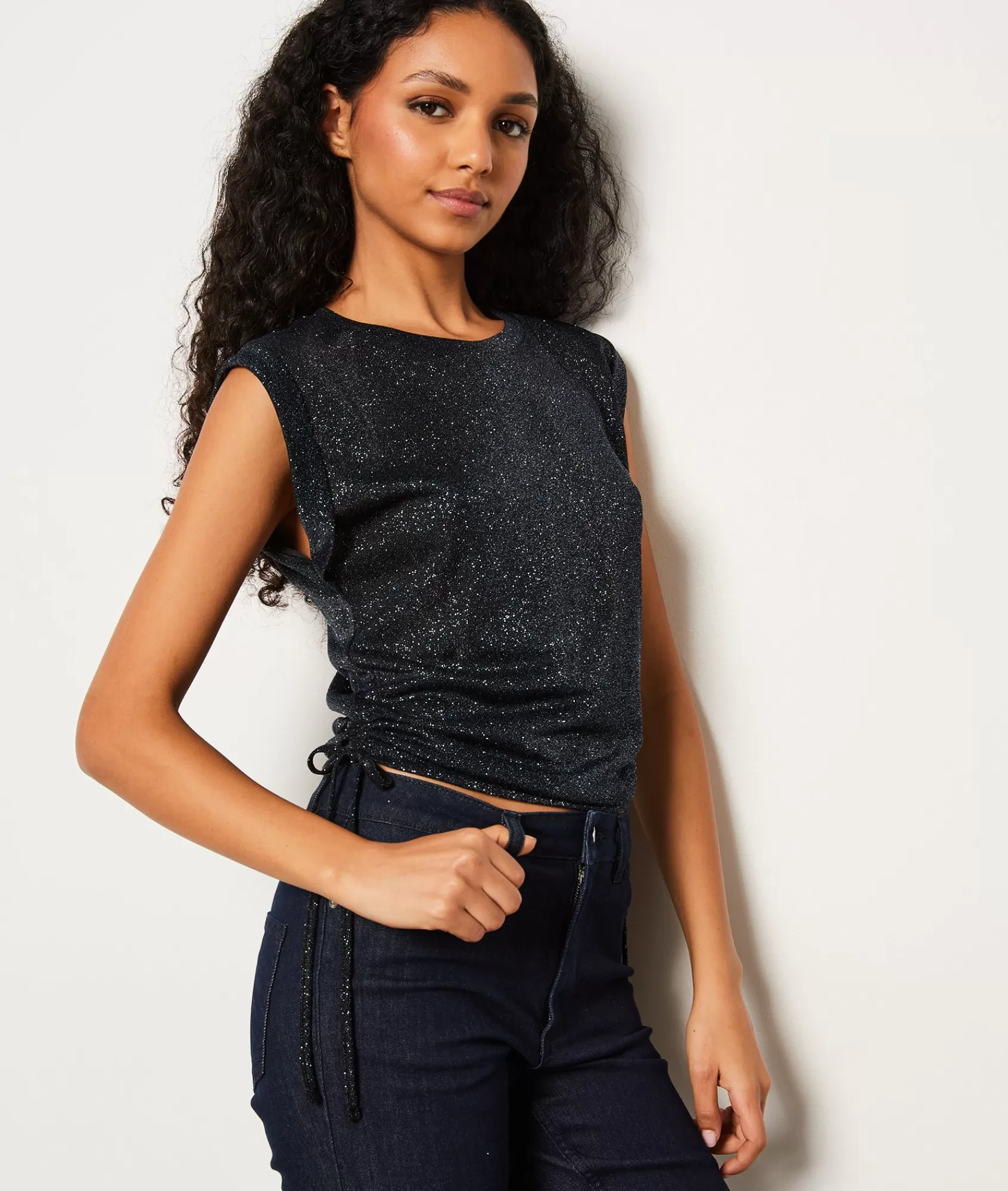 Etam T-shirts>T-shirt sans manches à paillettes