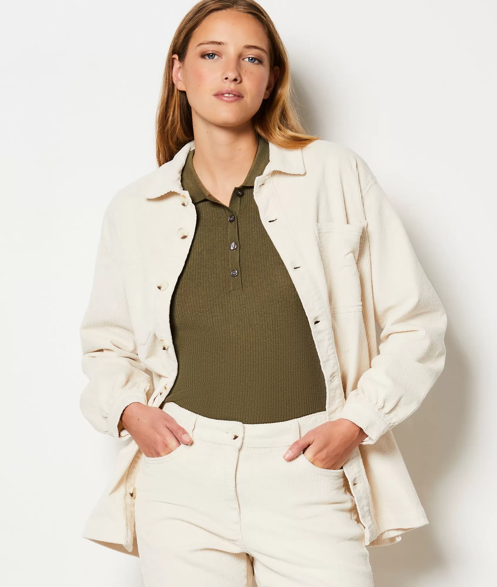 Etam Jackets>Veste boutonnée cotelé