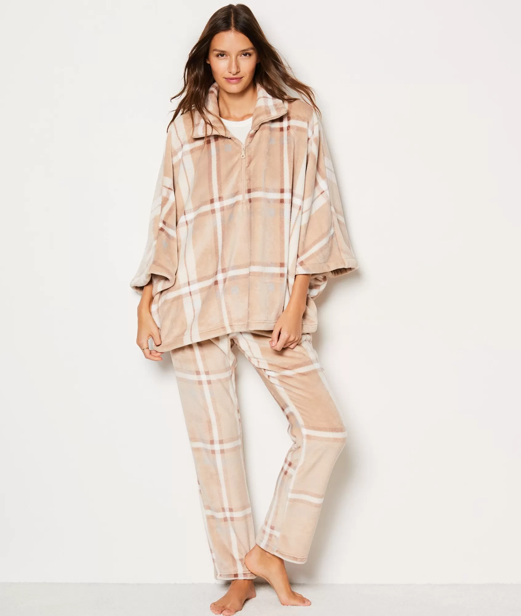 Etam Pyjama Ponchos, Sweatshirts & Jackets>Veste de pyjama à carreaux