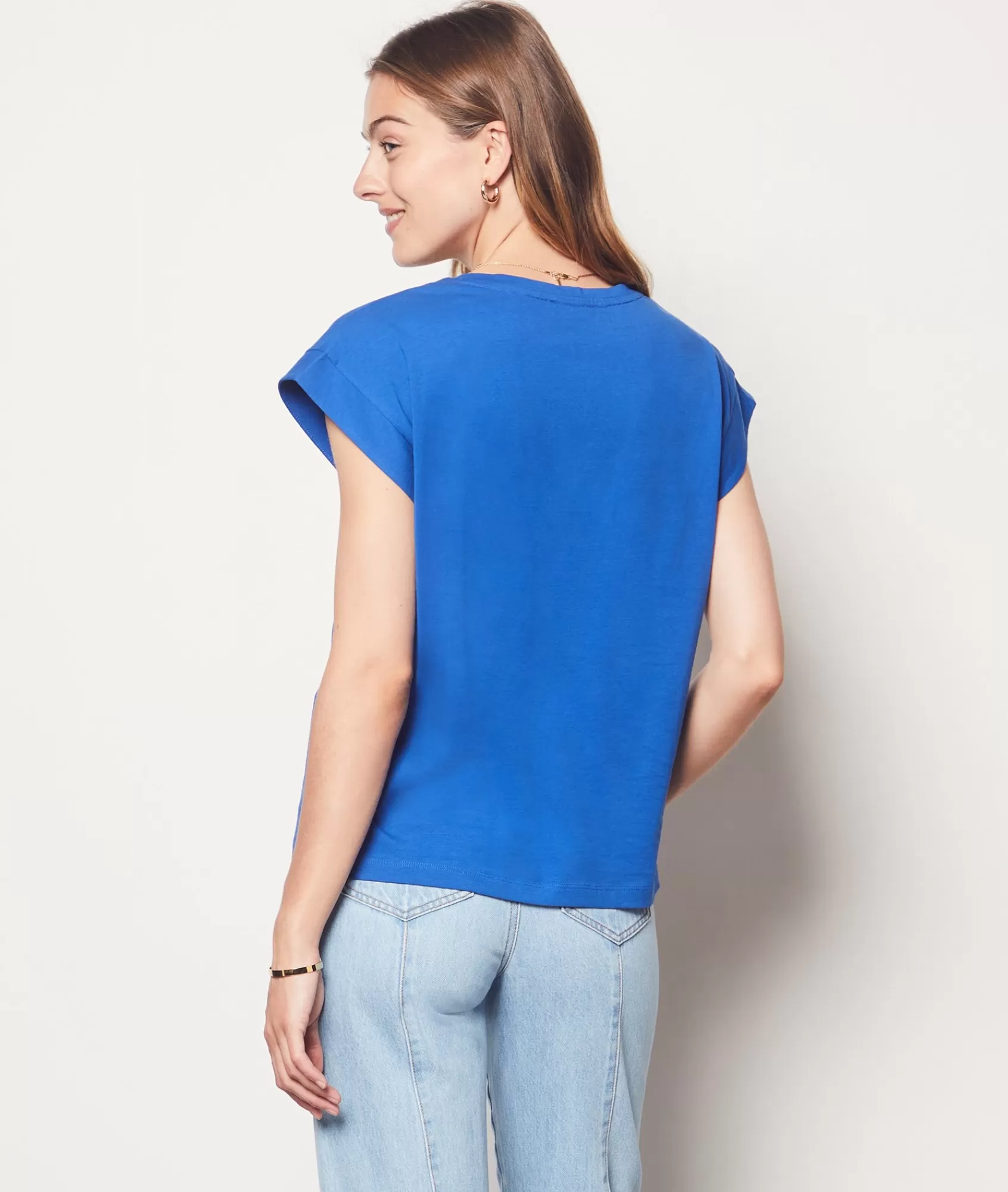 Etam T-shirts>V-neck T-shirt 100% Organic Cotton
