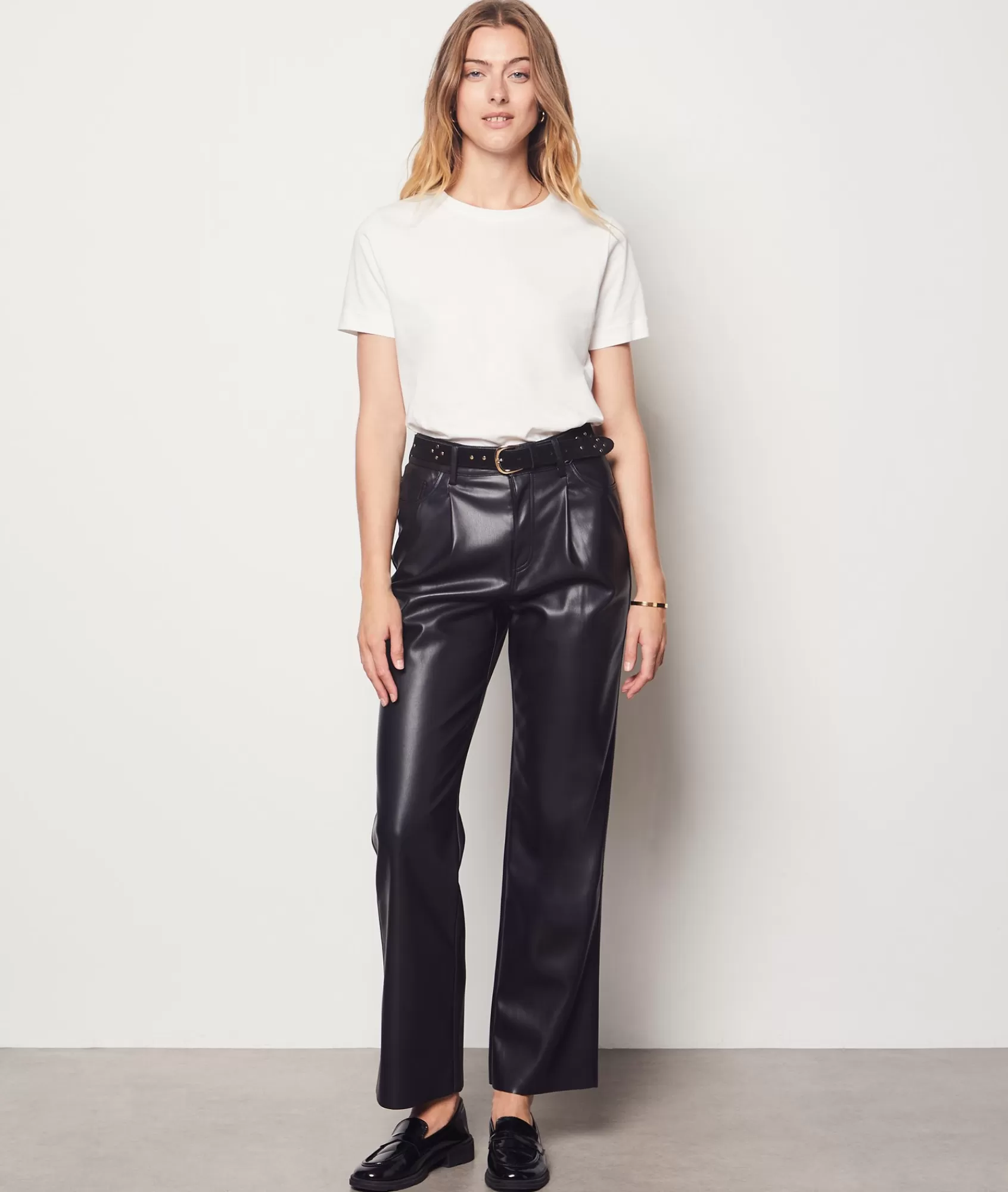 Etam Wide-leg Pants>Wide Cut Faux Leather Trousers